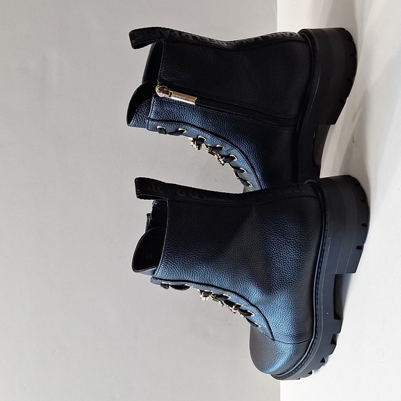 Karl Lagerfeld NEW Black Mela Whimsigoth Witchcore Side Zip Combat Boots Size 7 - Picture 8 of 13